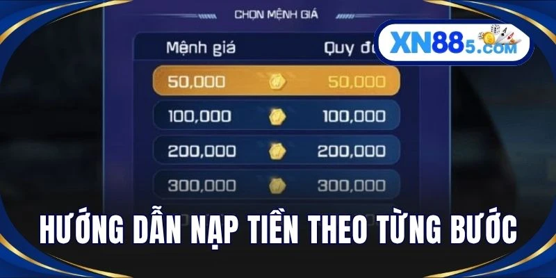 Hướng dẫn nạp tiền theo từng bước