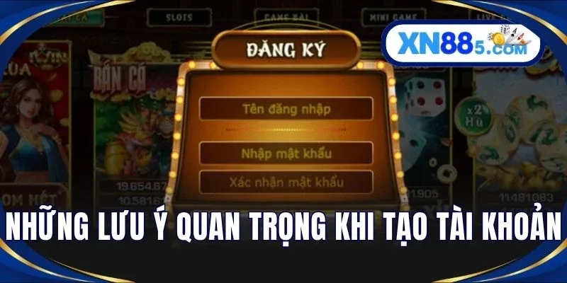 Những lưu ý quan trọng khi tạo tài khoản